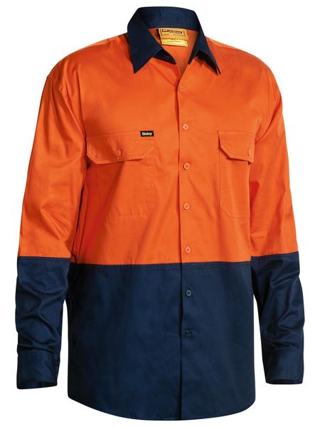 Bisley 2 Tone Hi Vis Long Sleeve Shirt Bs6895 11 1011