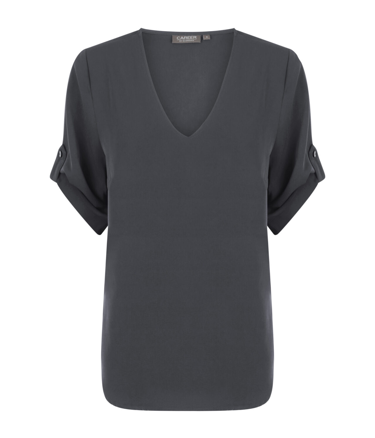 Career By Gloweave Reese 1800Wz V Neck Top 23 1800WZ CHARCOAL