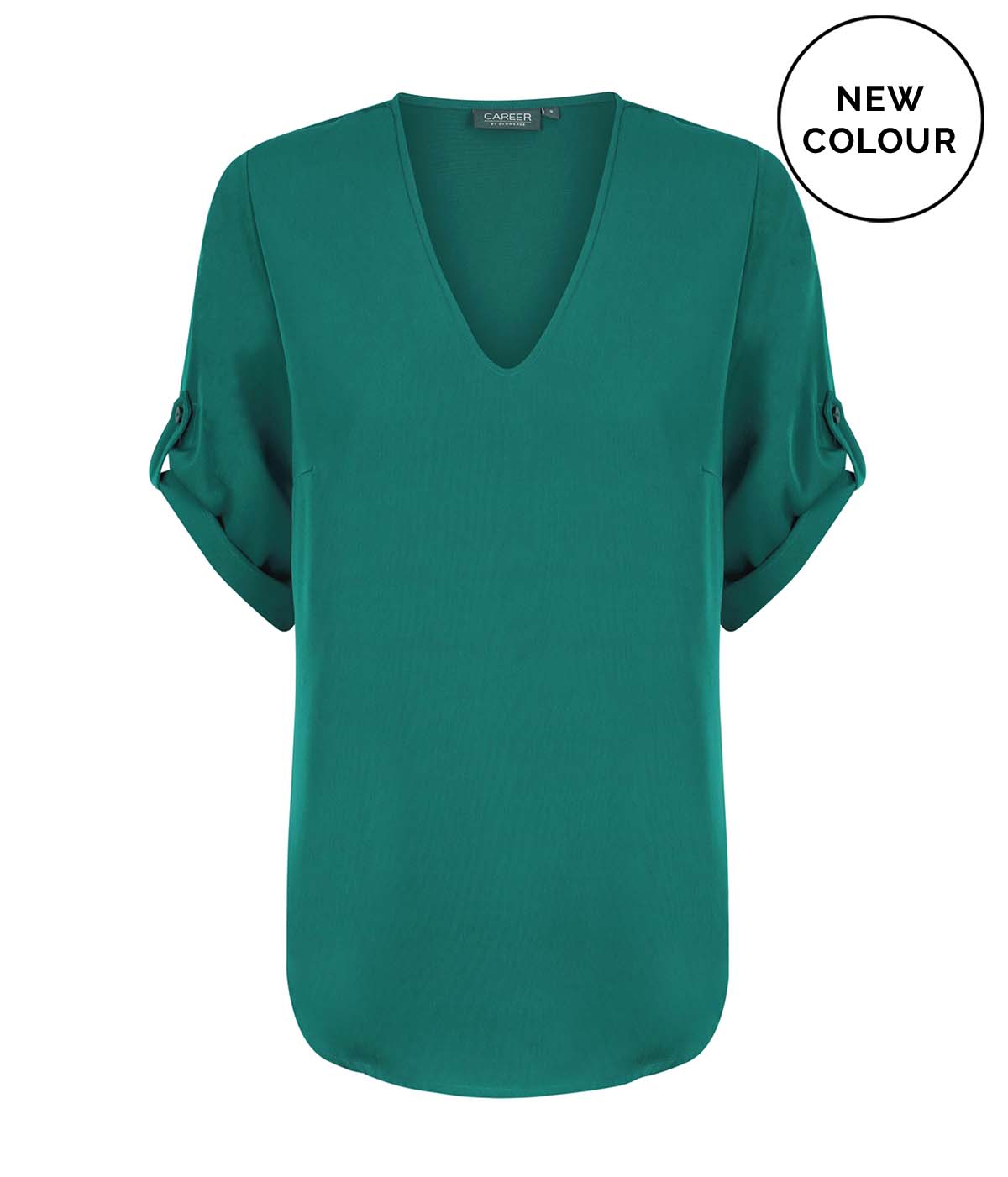 Career By Gloweave Reese 1800Wz V Neck Top 21 1800WZ EMERALD