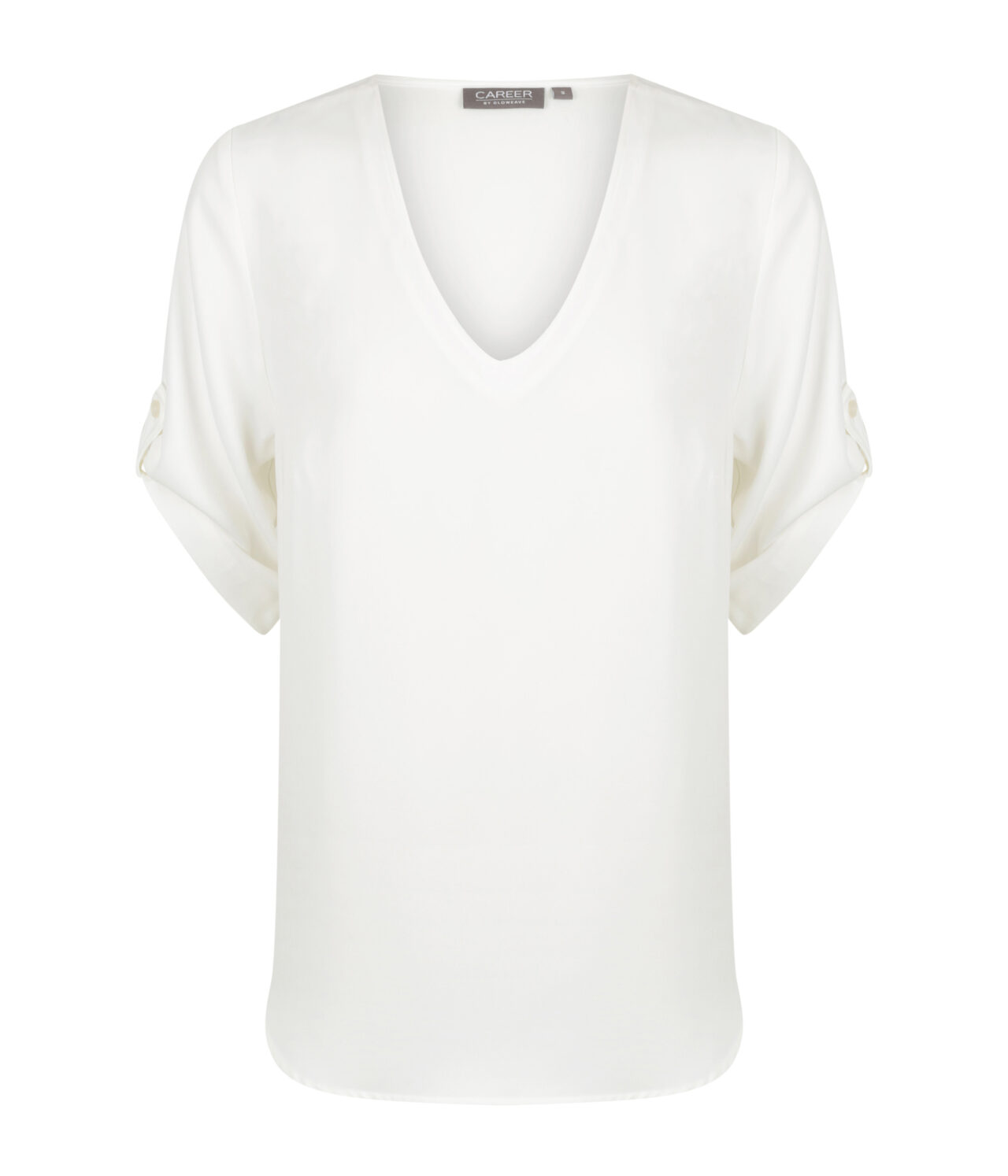 Career By Gloweave Reese 1800Wz V Neck Top 26 1800WZ IVORY