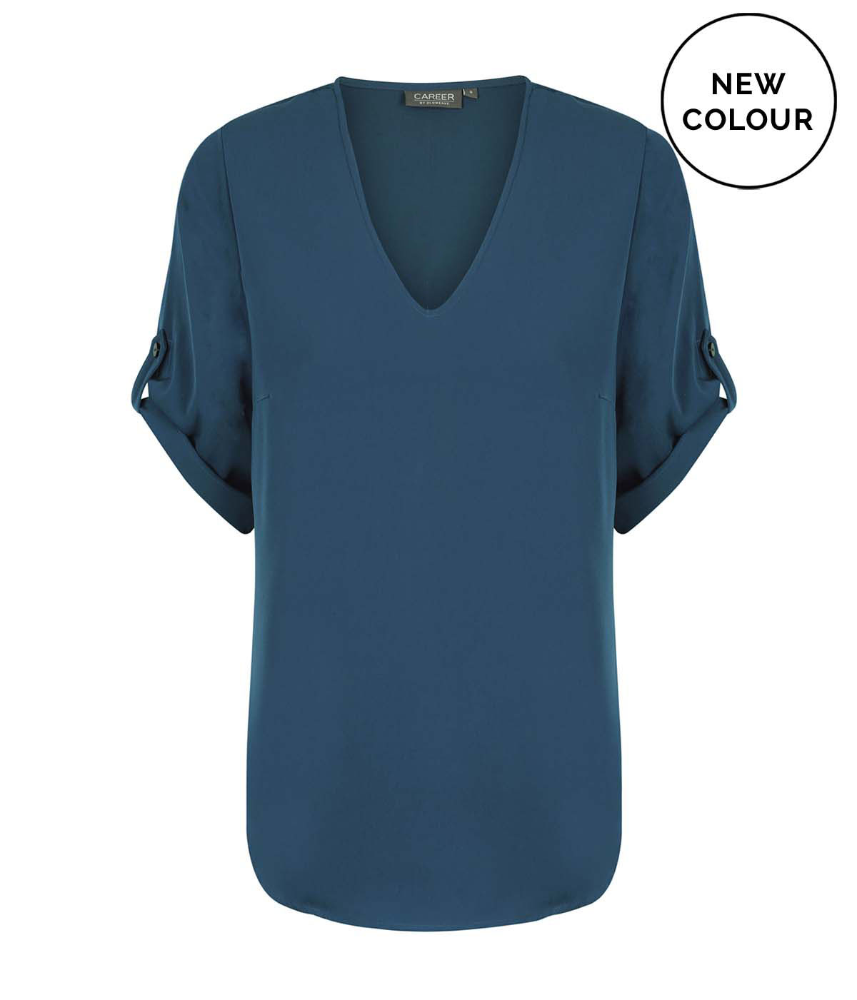 Career By Gloweave Reese 1800Wz V Neck Top 20 1800WZ OCEAN