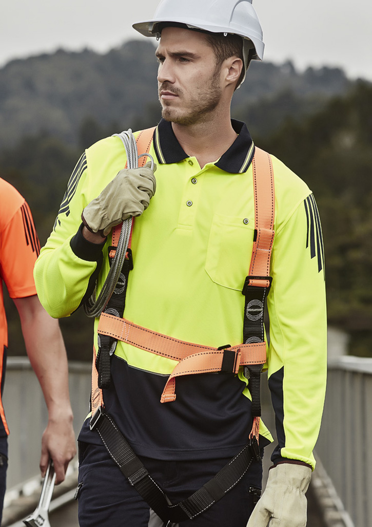 Mens Hi Vis Flux Long Sleeve Polo Zh310 2 2 1