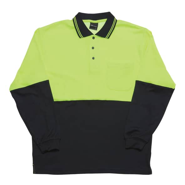 Jb Hi Vis Cotton Back Adults Long Sleeve Polo 6Hpl 8 JB Hi Vis Cotton Back Adults Long Sleeve Polo 6HPL 2