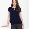 LSJ Ladies Keyhole Neck Banded Top 709 3