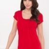 LSJ Ladies Round Neck Pleat Front Top 711 1