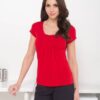 LSJ Ladies Round Neck Pleat Front Top 711 4