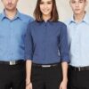 Biz Micro Check Ladies 3/4 Sleeve Shirt LB8200 1