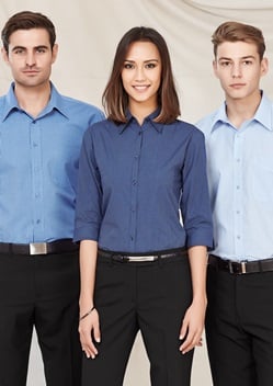 Biz Micro Check Ladies 3/4 Sleeve Shirt LB8200 1