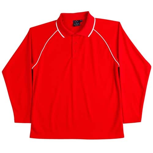Ws Champion Plus Kids Cooldry Long Sleeve Polo Ps43K 8 WS Champion Plus Kids CoolDry Long Sleeve Polo PS43K 8