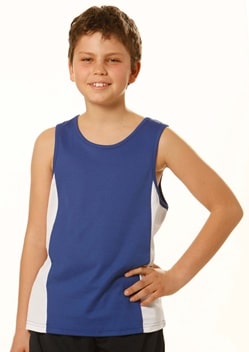 WS Teammate Kids Contrast TrueDry Mesh Singlet TS19K 1