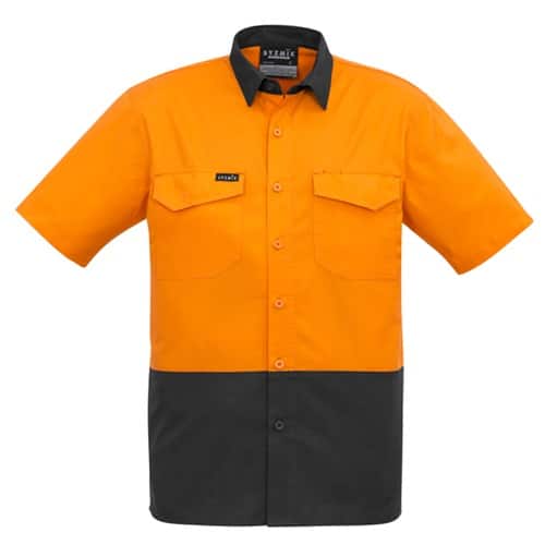 Syz Mens Rugged Hi Vis Cooling Ss Shirt Zw815 15 SYZ Mens Rugged Hi Vis Cooling Spliced Short Sleeve Shirt ZW815 3