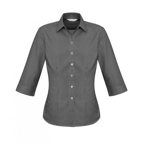 Biz Collection Ellison Ladies 3/4 Sleeve Check Shirt S716Lt 2 S716LT-black