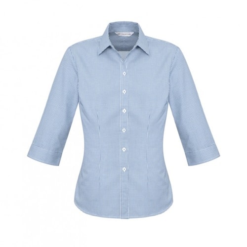 Biz Collection Ellison Ladies 3/4 Sleeve Check Shirt S716Lt 3 S716LT-blue