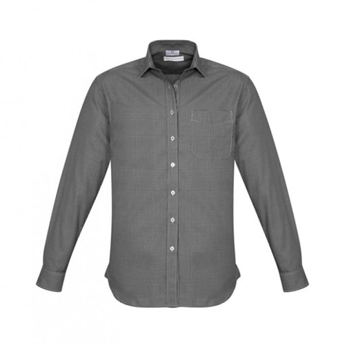 Biz Collection Ellison Mens Long Sleeve Check Shirt S716Ml 14 S716ML-black