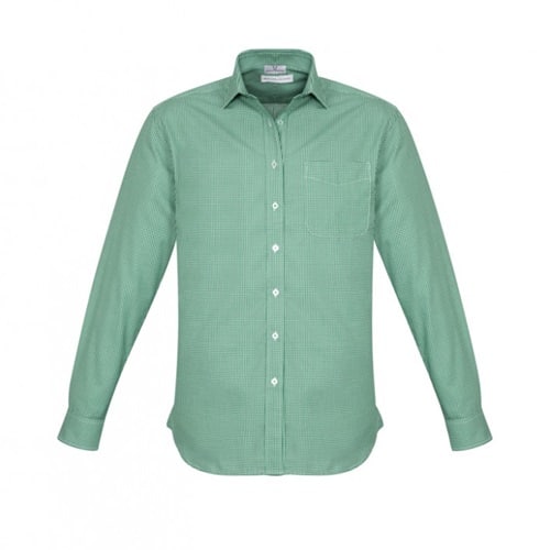 Biz Collection Ellison Mens Long Sleeve Check Shirt S716Ml 16 S716ML-dark-green