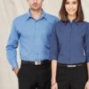 Biz Micro Check Mens Long Sleeve Shirt SH816 1
