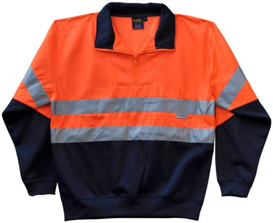Ws Hi Vis Long Sleeve Fleecy Sweat With Tape Sw14 8 WS Hi Vis Long Sleeve Fleecy Sweat with Tape (S to 3XL) SW14 2