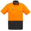 SYZ Mens Rugged Hi Vis Cooling Spliced Short Sleeve Shirt ZW815 1