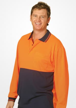 WS Hi Vis TrueDry Long Sleeve Polo (S to 3XL) SW05TD 1
