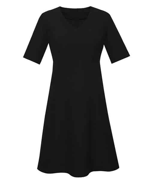 Biz Corporates Ladies Siena Short Sleeve Midi Dress Rd974L 3 RD974L_Black