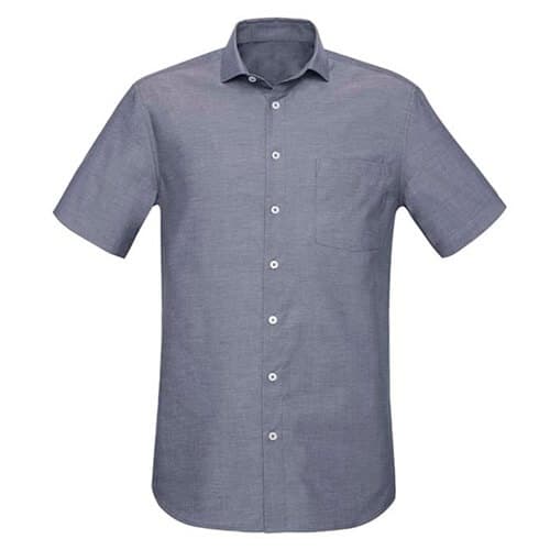 Biz Corporates Charlie Mens Classic Ss Shirt Rs968Ms 18 RS968MS_NavyChambray