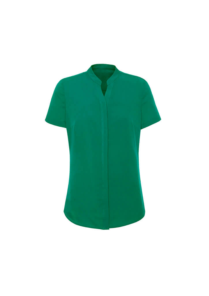 Biz Corporates Juliette Ladies Ss Blouse Rb977Ls 3 RB977LS_LorikeetGreen_F