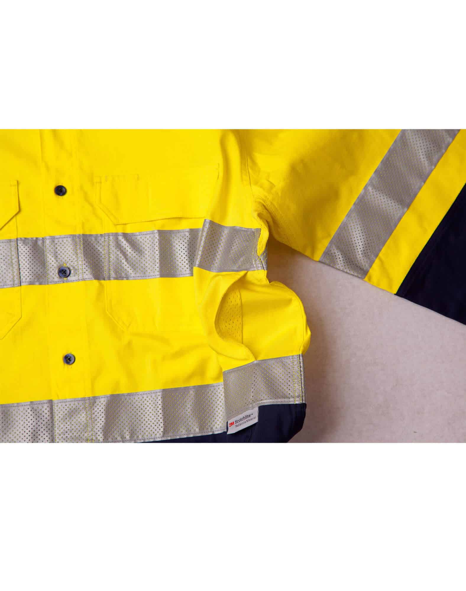 Ws Unisex Hi Vis Ls Safety Shirt With 3M Tape Sw69 29 SW69_VentDetails