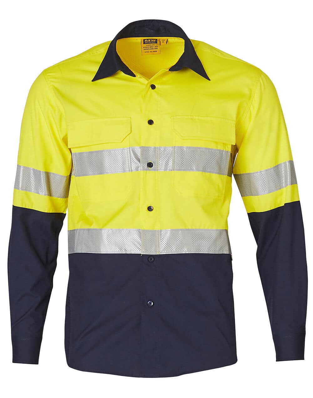 Ws Unisex Hi Vis Ls Safety Shirt With 3M Tape Sw69 26 SW69_Yellow