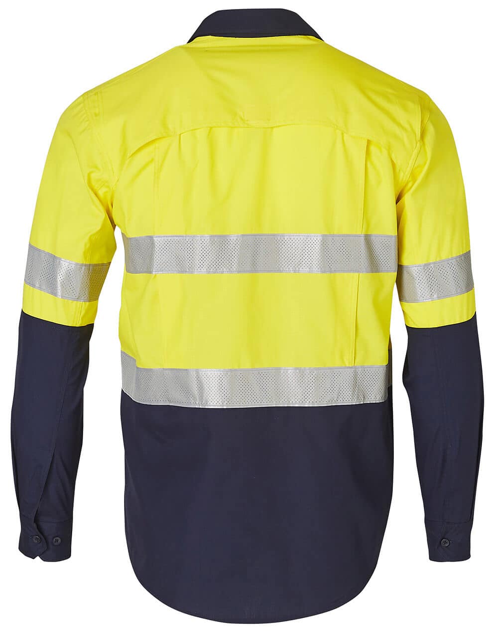 Ws Unisex Hi Vis Ls Safety Shirt With 3M Tape Sw69 27 SW69_Yellow_Back
