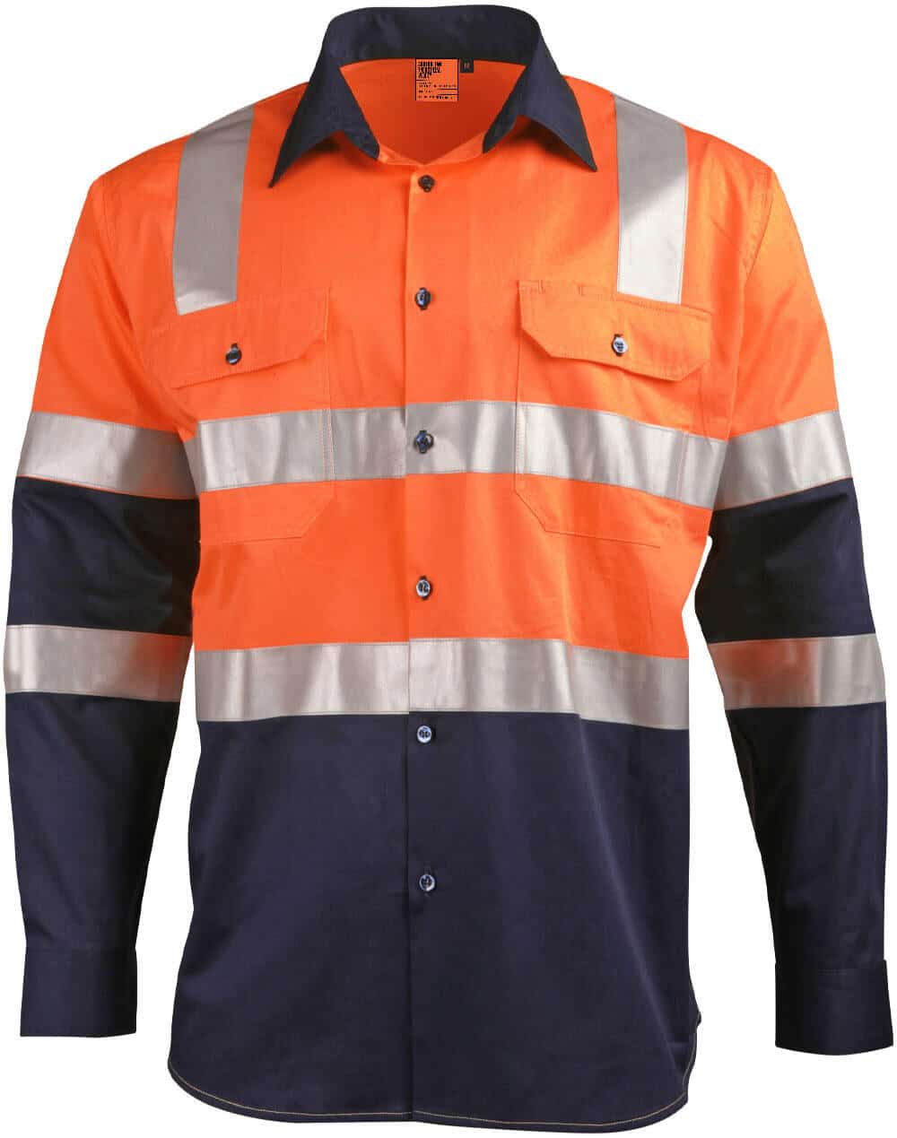 Ws Biomotion Day/Night Safety Shirt - X Back Tape Sw70 15 SW70_FluoroOrangeNavy