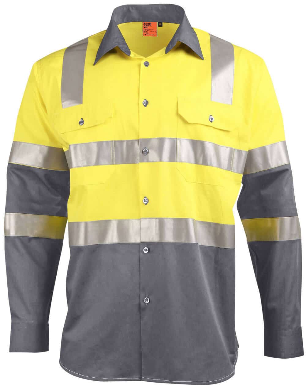 Ws Biomotion Day/Night Safety Shirt - X Back Tape Sw70 14 SW70_FluoroYellowCharcoal