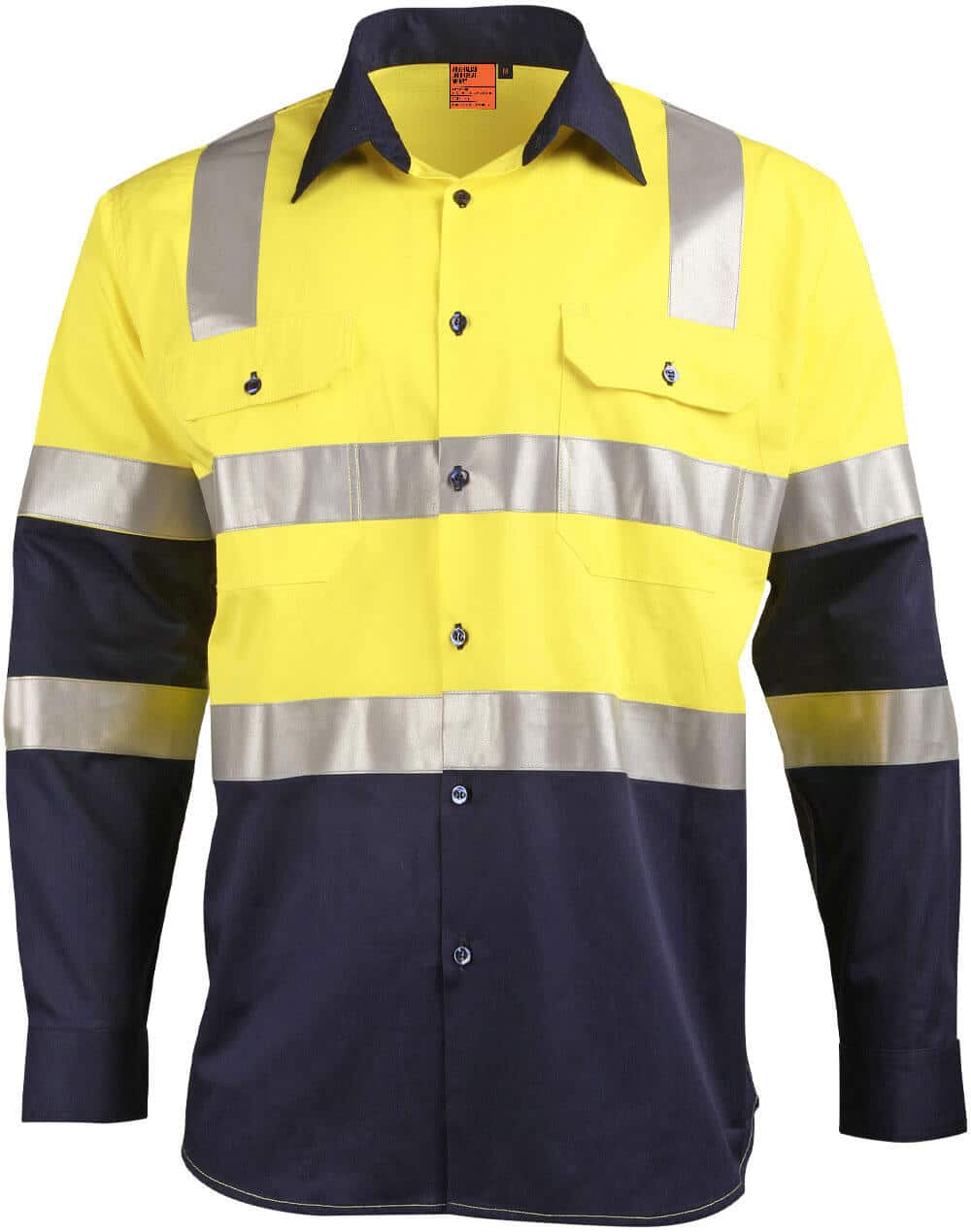 Ws Biomotion Day/Night Safety Shirt - X Back Tape Sw70 13 SW70_FluoroYellowNavy