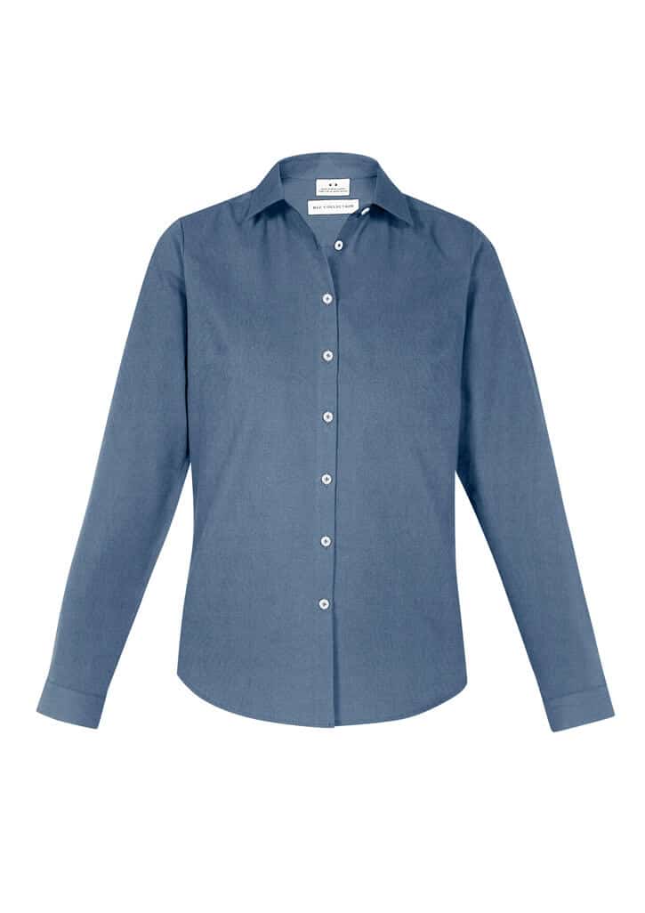 Biz Collection Memphis Ladies Long Sleeve Shirt S127Ll 32 S127LL_GreySmoke_F