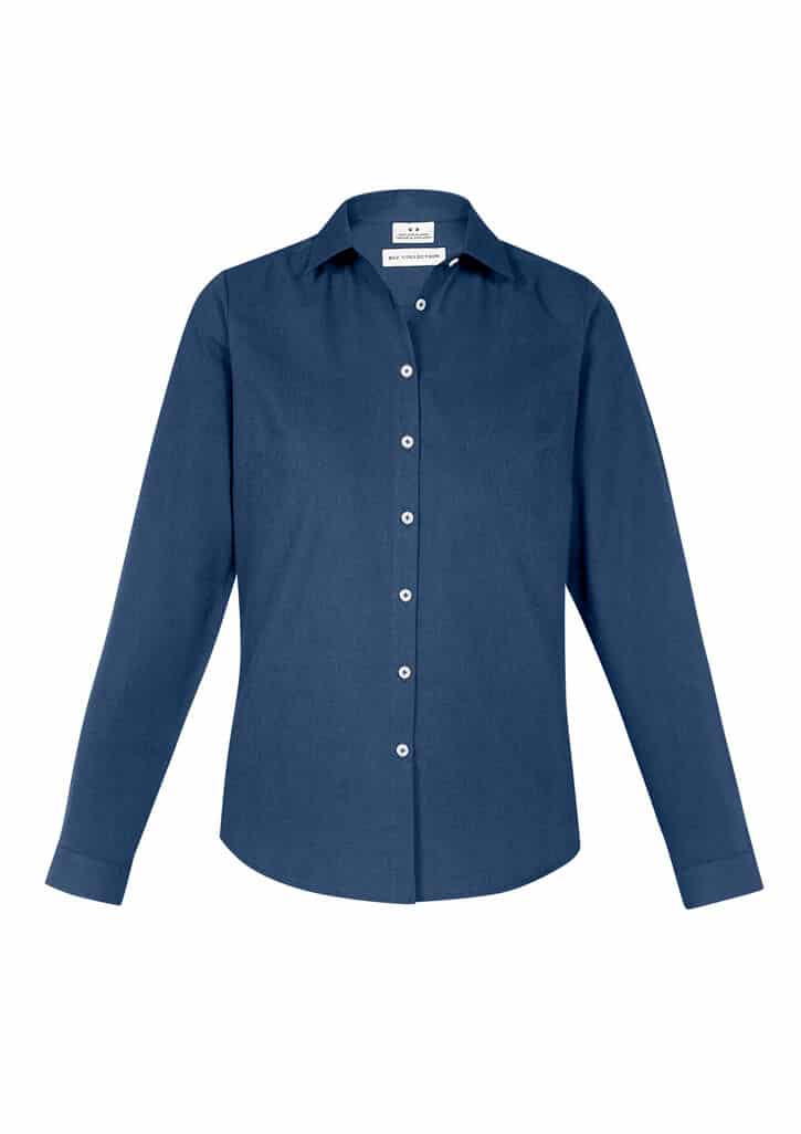 Biz Collection Memphis Ladies Long Sleeve Shirt S127Ll 30 S127LL_MineralBlue_F
