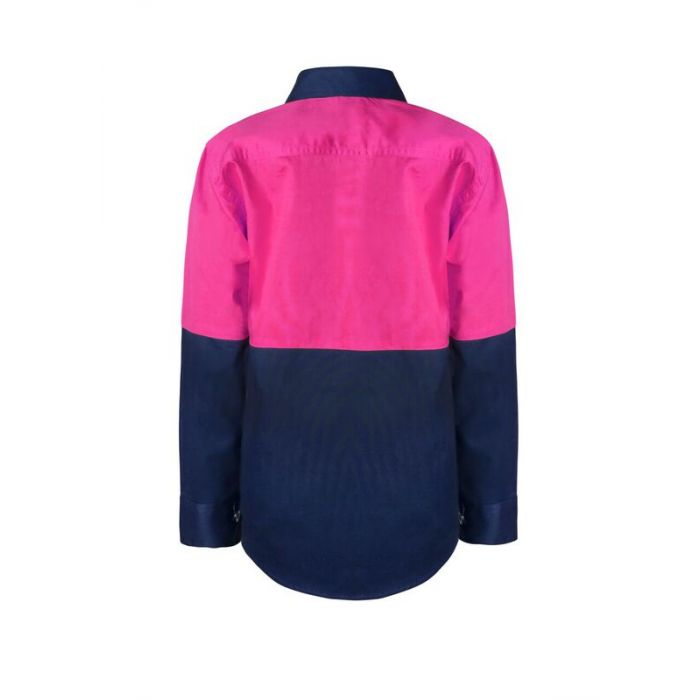 Work Craft Kids Lightweight 2 Tone Ls Drill Shirt - Wsk128 2 _233_wsk128_np_2