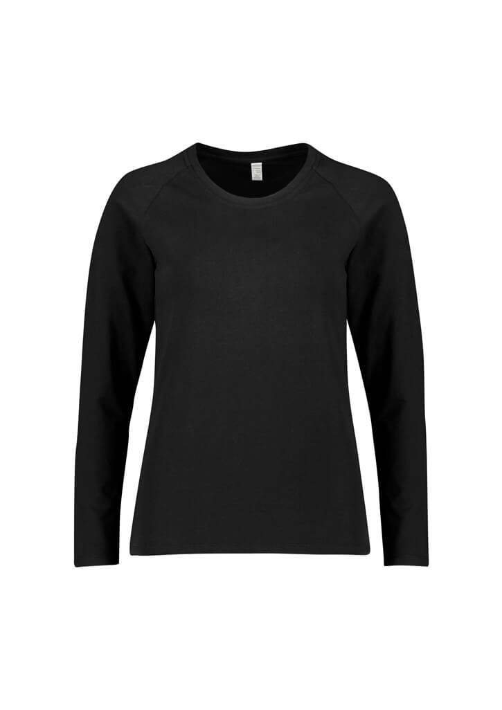 Biz Care Performance Womens Cotton Long Sleeve Tee Ct247Ll 4 Product_CT247LL_Black_AUSNZ_01
