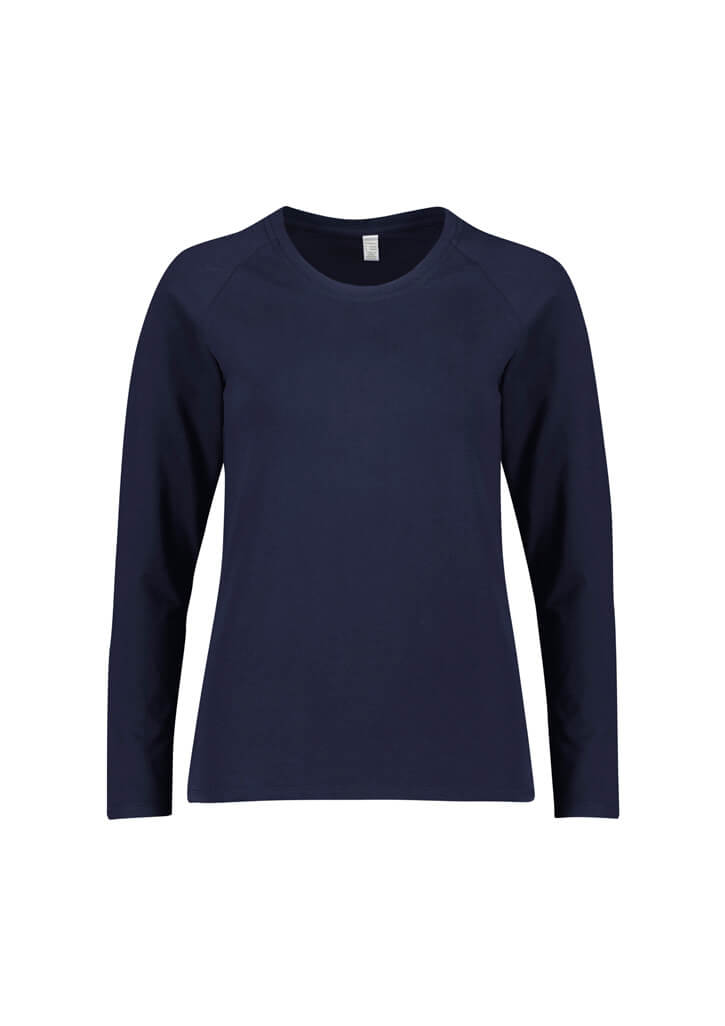 Biz Care Performance Womens Cotton Long Sleeve Tee Ct247Ll 2 Product_CT247LL_Midnight-Navy_AUSNZ_01
