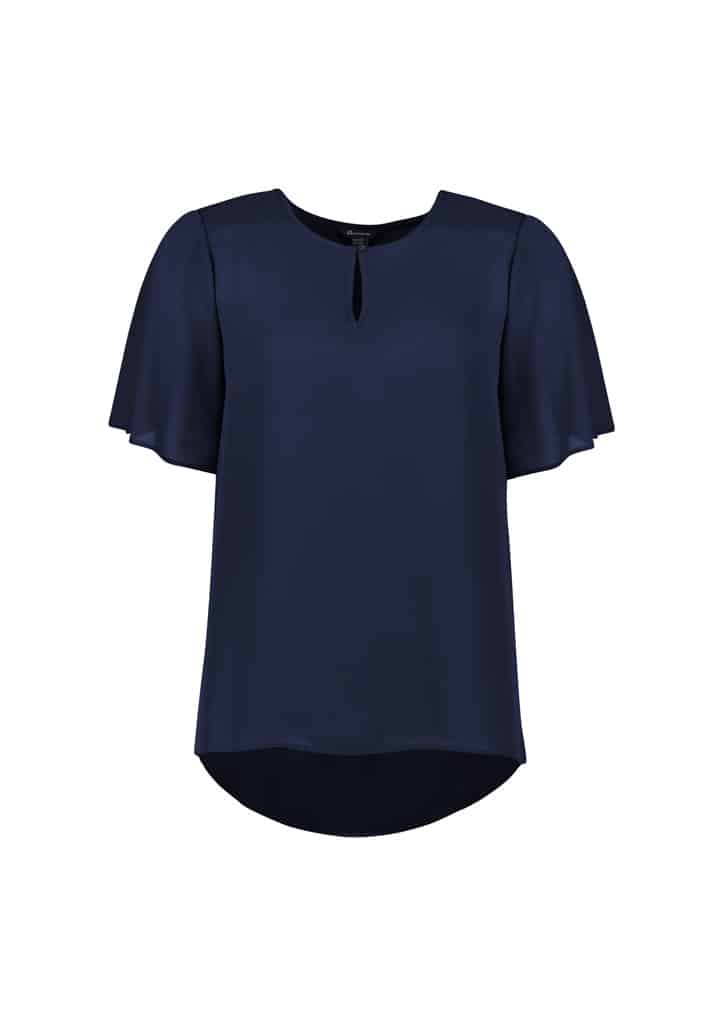 Biz Corporates Vienna Womens Short Sleeve Blouse Rb261Ls 11 RB261LS_Product_Navy_01