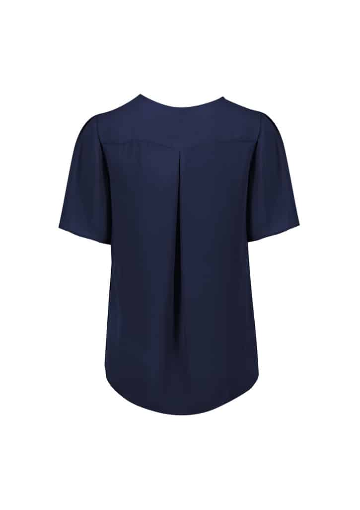 Biz Corporates Vienna Womens Short Sleeve Blouse Rb261Ls 12 RB261LS_Product_Navy_02