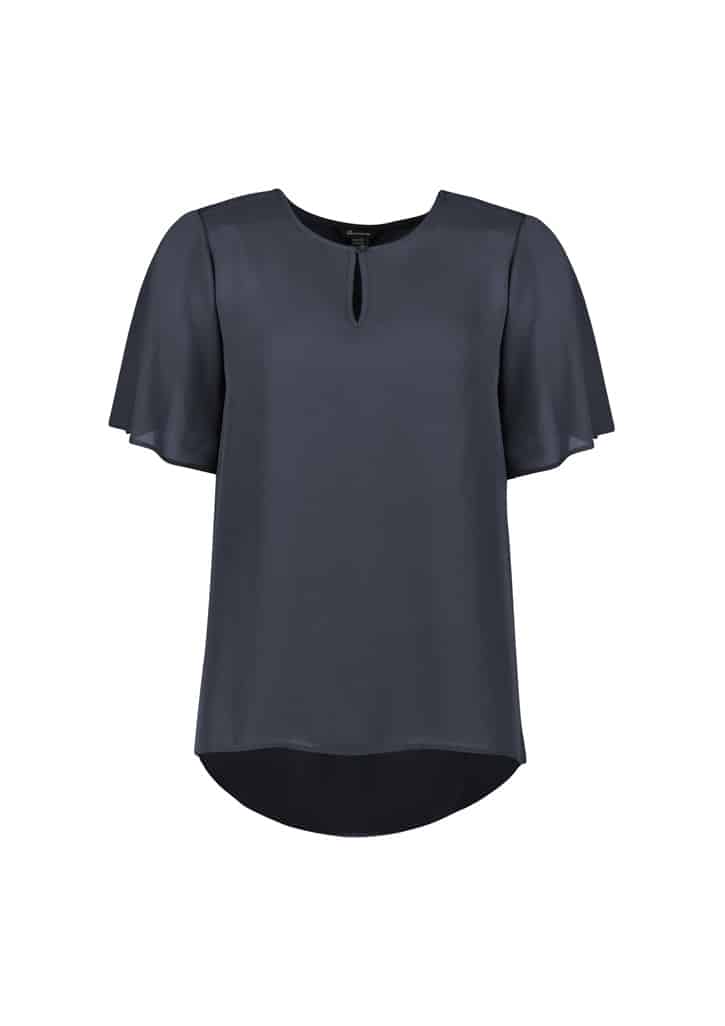 Biz Corporates Vienna Womens Short Sleeve Blouse Rb261Ls 8 RB261LS_Product_Storm-Blue_01