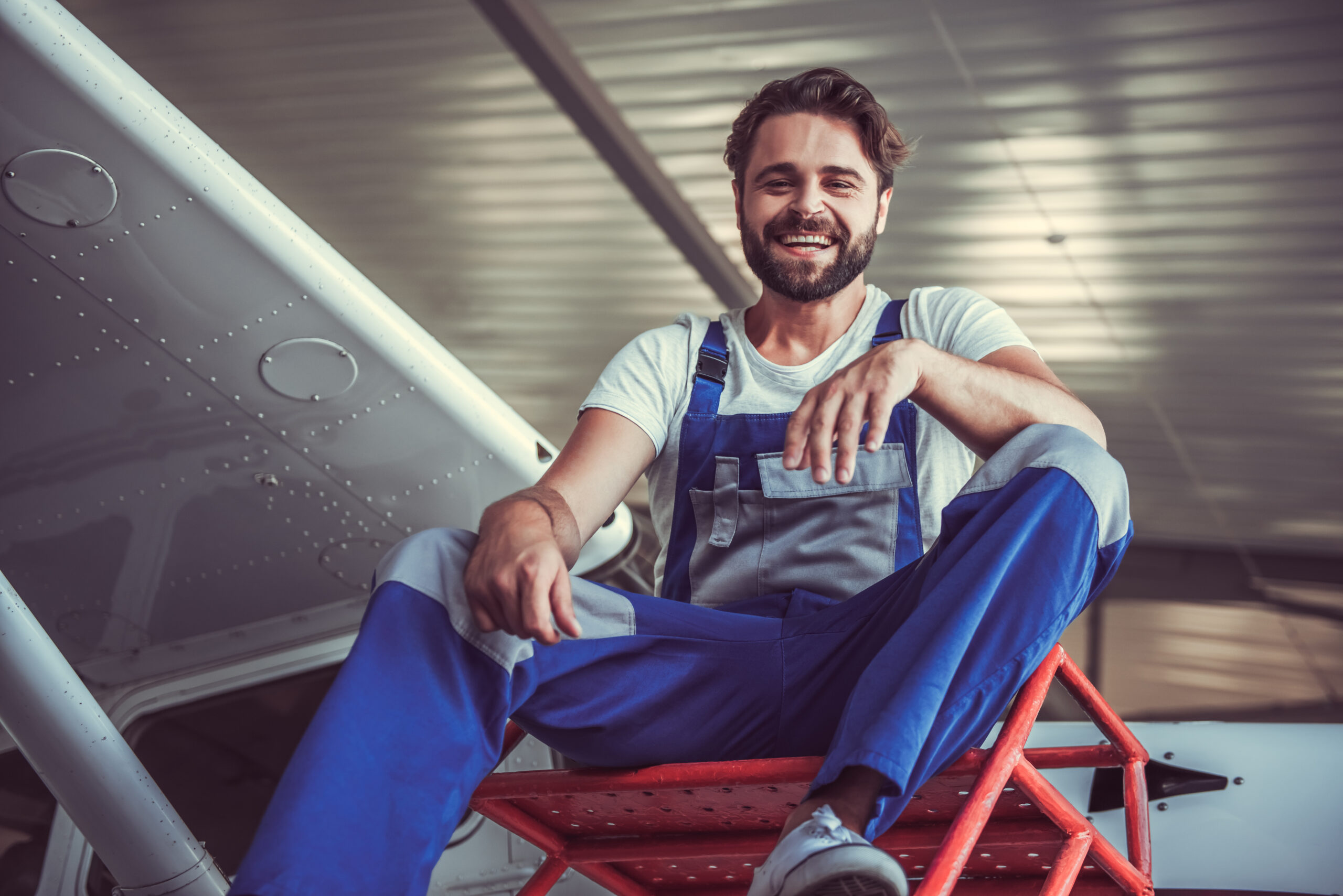Mechanic and aircraft