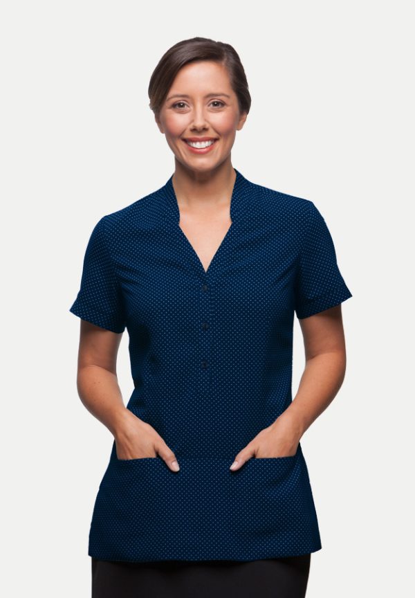 Cc City Stretch Spot Ladies Short Sleeve Tunic 2174 18 2174 Navy 600x864 1