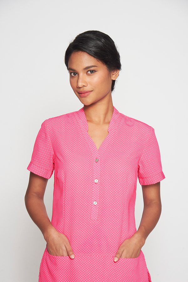 Cc City Stretch Spot Ladies Short Sleeve Tunic 2174 19 2174 Pink 3