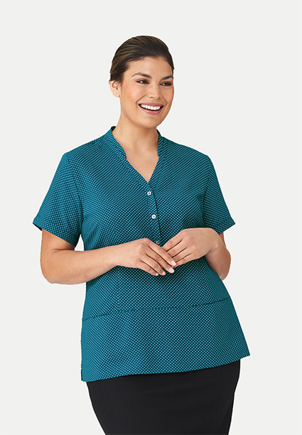 Cc City Stretch Spot Ladies Short Sleeve Tunic 2174 21 2174 Teal