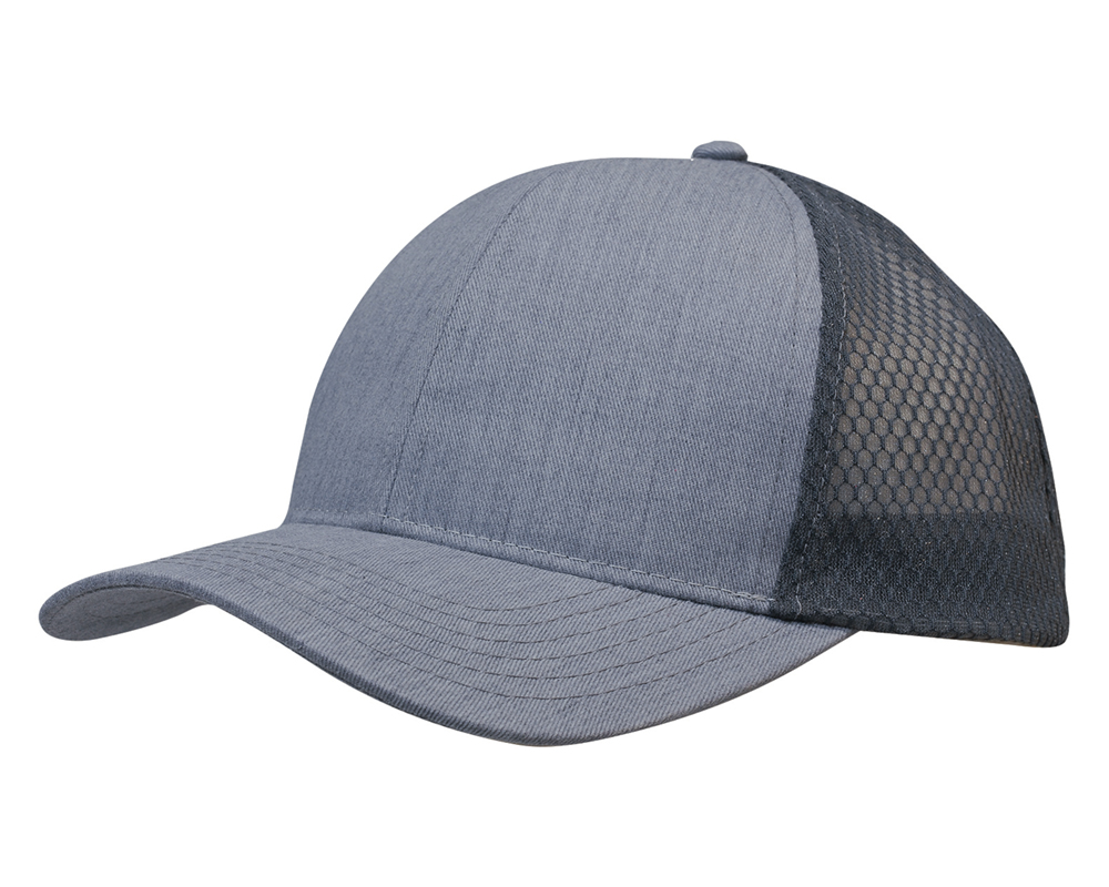 Light Brushed Poly Cotton Marle Cap 3971 3 3971 Grey Charcoal