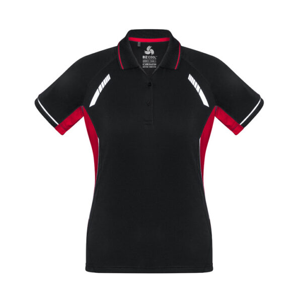 Biz Collection Renegade Ladies Sports Polo P700Ls (Clearance) 3 Black red 1