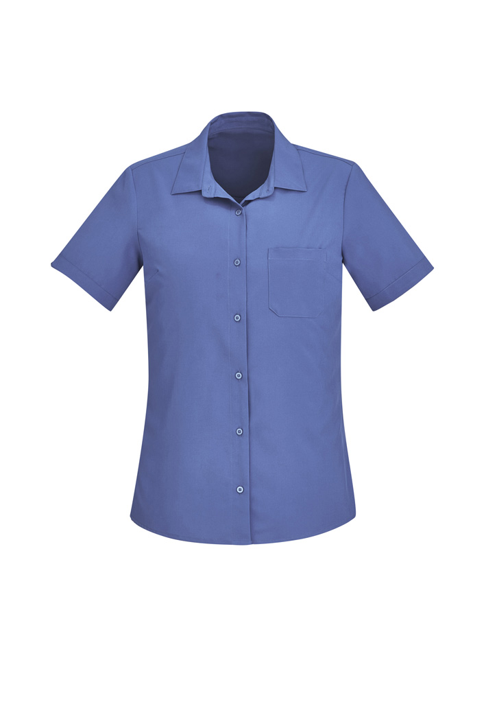 Biz Care Womens Florence Stretch Plain Ss Shirt Cs947Ls 6