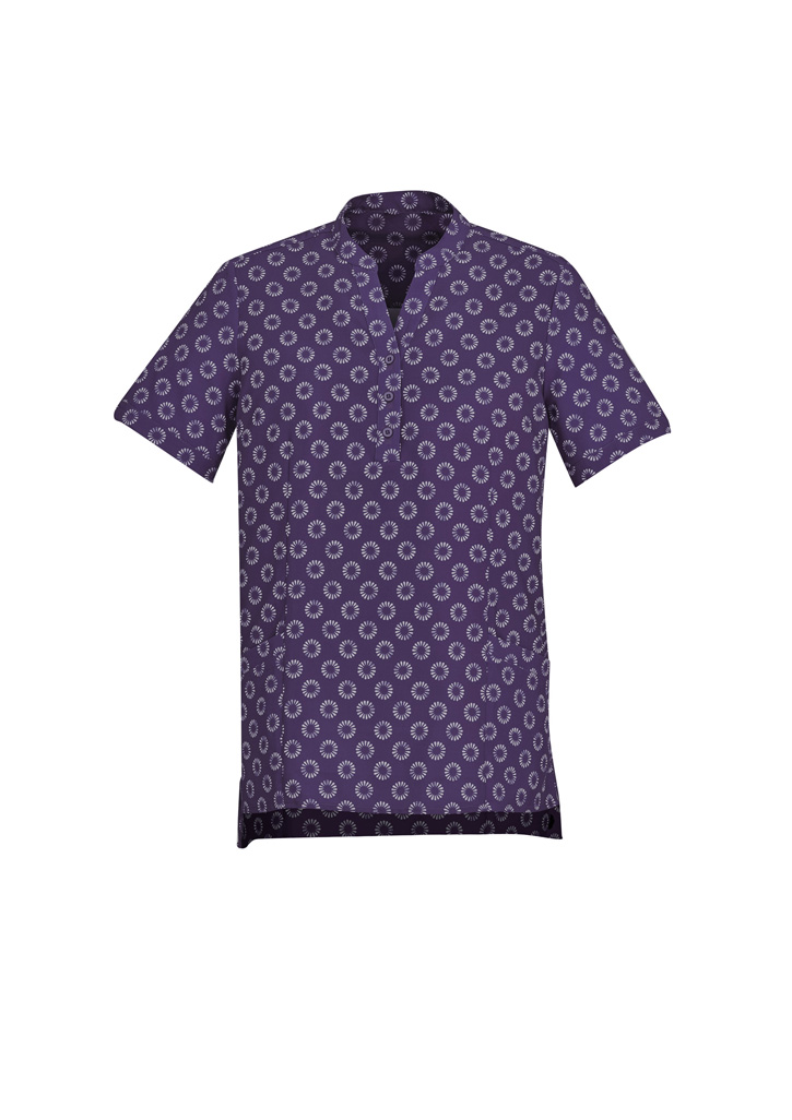 Biz Care Womens Daisy Print Short Sleeve Tunic Cs950Ls 4 CS950LS bProduct Purple 01 jIgsMWT