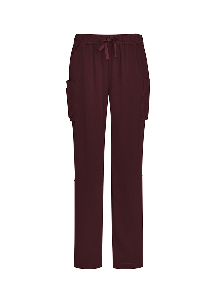 Biz Care Womens Avery Multi-Pocket Straight Leg Pant Csp944Ll 19 CSP944LL bProduct Burgundy 01 dBN2P8V