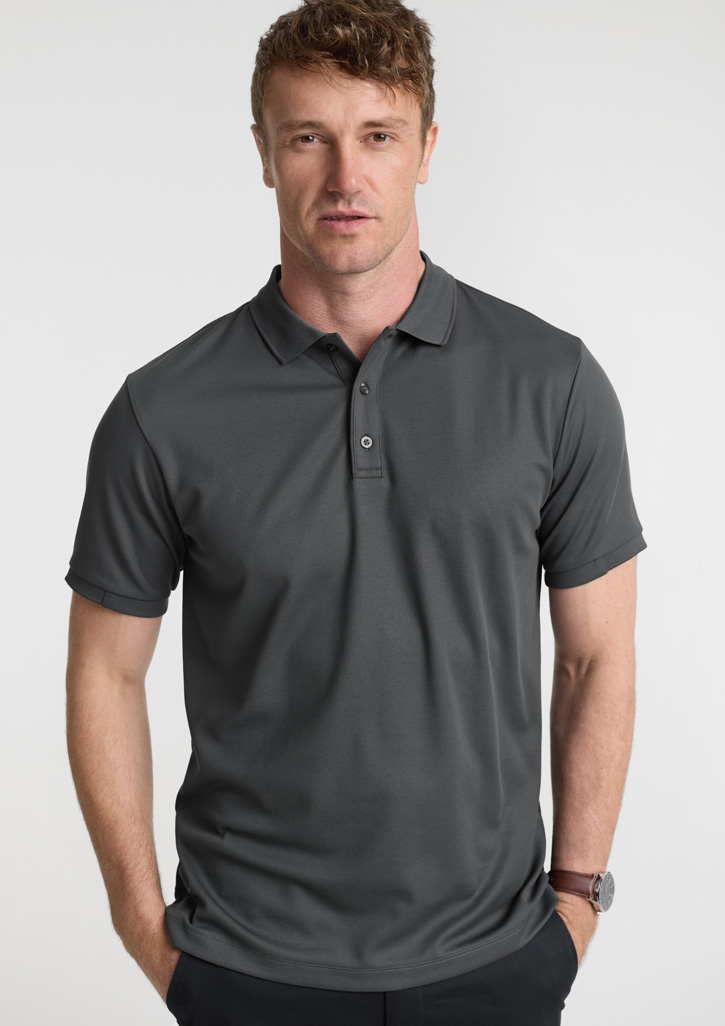 Biz Collection Men'S Focus Short Sleeve Polo P313Ms 13 CharcoalCharcoal